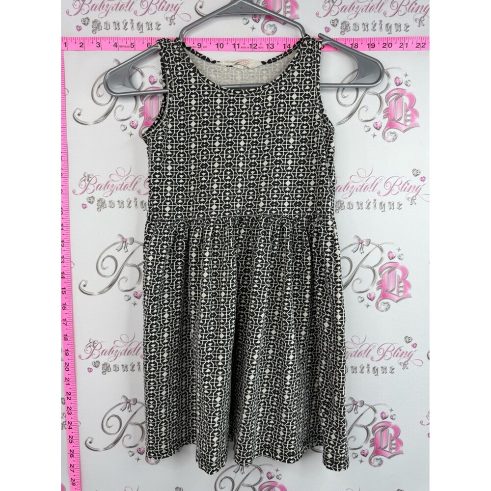 H&M dress girls Black and White Geometric Sleeveless Girls Dress - Picture 1 of 8